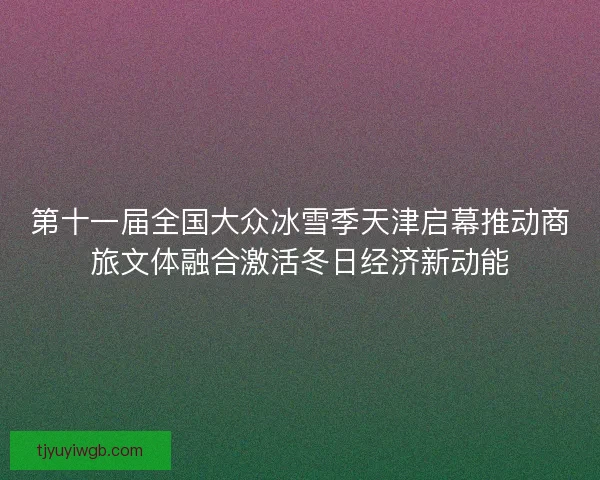 第十一届全国大众冰雪季天津启幕推动商旅文体融合激活冬日经济新动能