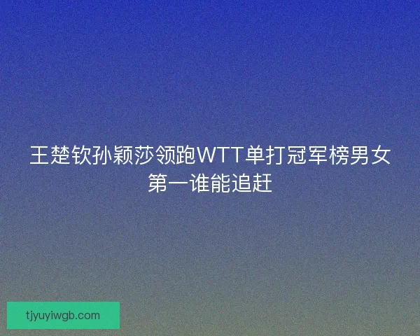 王楚钦孙颖莎领跑WTT单打冠军榜男女第一谁能追赶 王楚钦孙颖莎领跑WTT单打冠军榜男女第一谁能追赶
